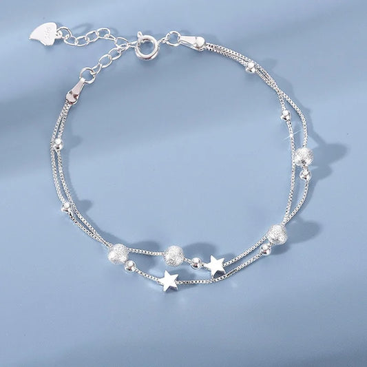 Double Layered Silver Bracelet