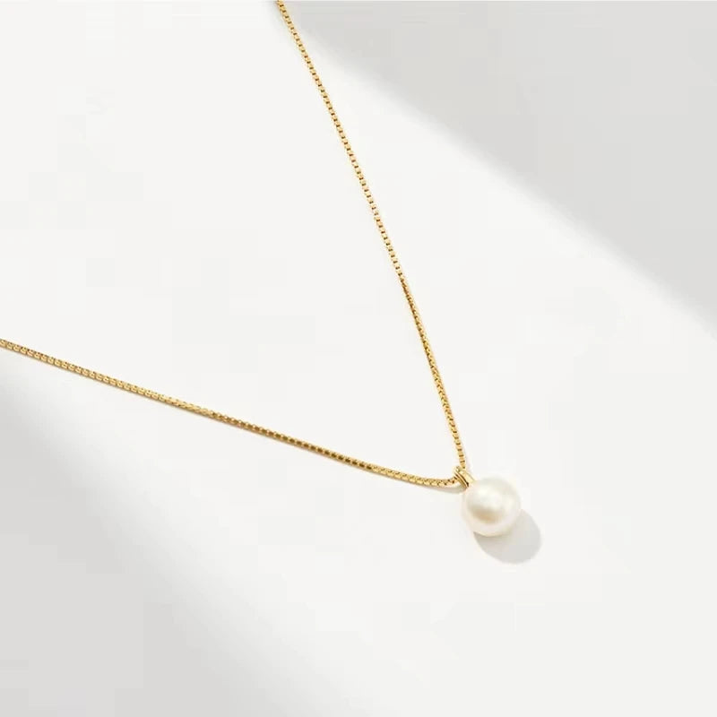 Single Pearl Chain Necklace