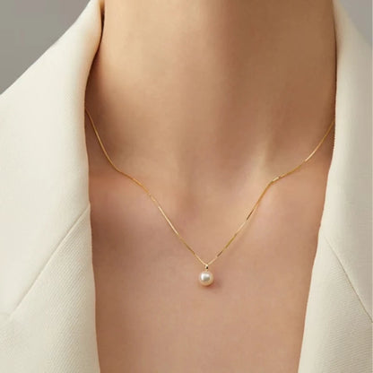 Single Pearl Chain Necklace